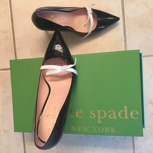 NIB Kate Sapde Viola black heels US6.5M